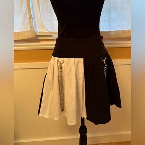 Killstar Black Mini Skater Skirt with Pleated Cargo Style